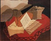 The Fiddle in front of window Juan Gris